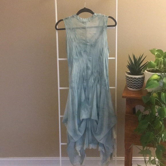 Blue Blue green ombré midi dress with slip - Picture 2 of 6